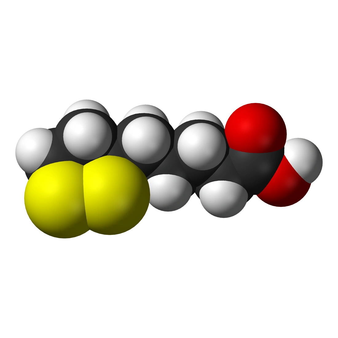 Ácido lipoico en 3D - Benjah-bmm27, Public domain, via Wikimedia Commons