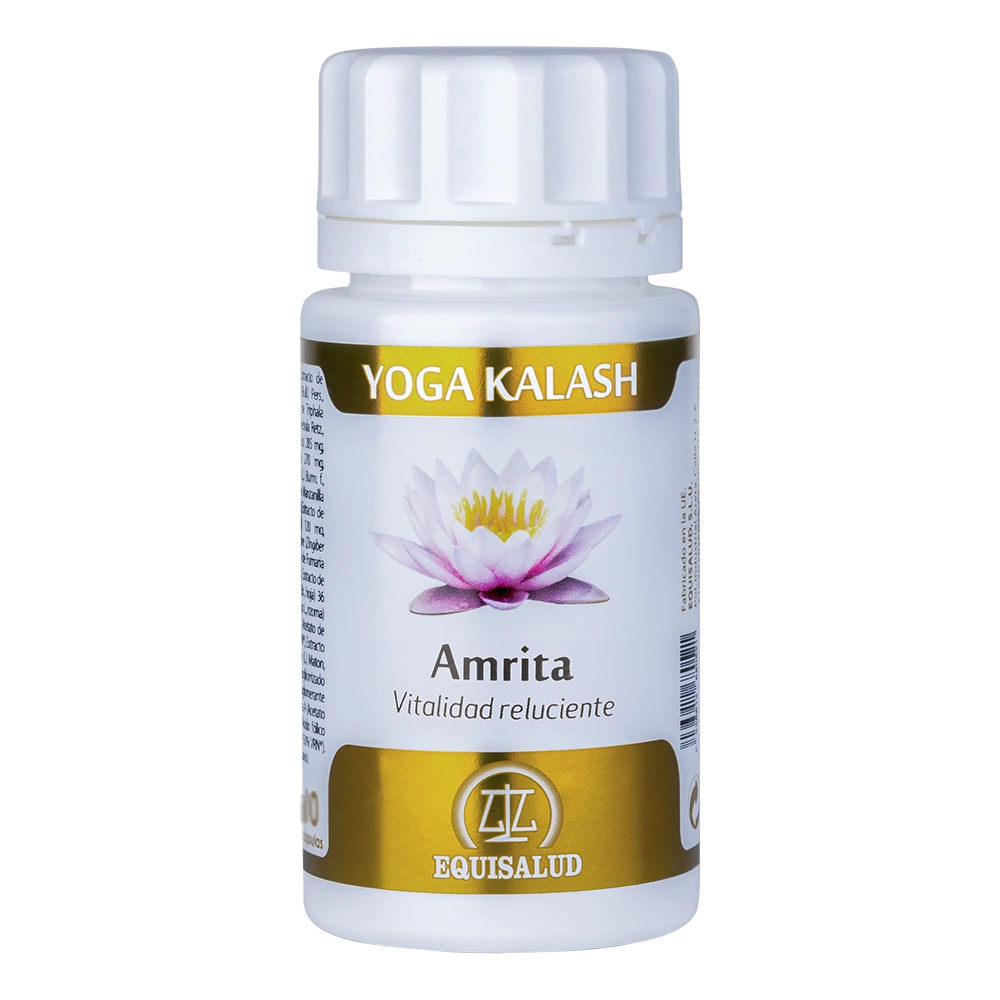 Amrita bote de 60 cápsulas de la línea Yoga Kalash, producto de Laboratorios Equisalud