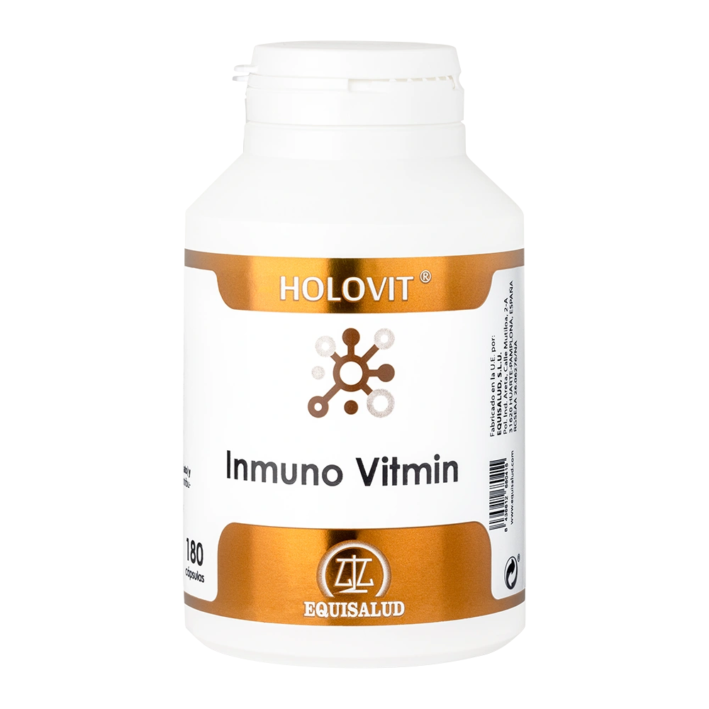 Holovit Inmuno Vitminbote de 180 cápsulas de producto de la línea Holovit. Producto de Laboratorios Equisalud.