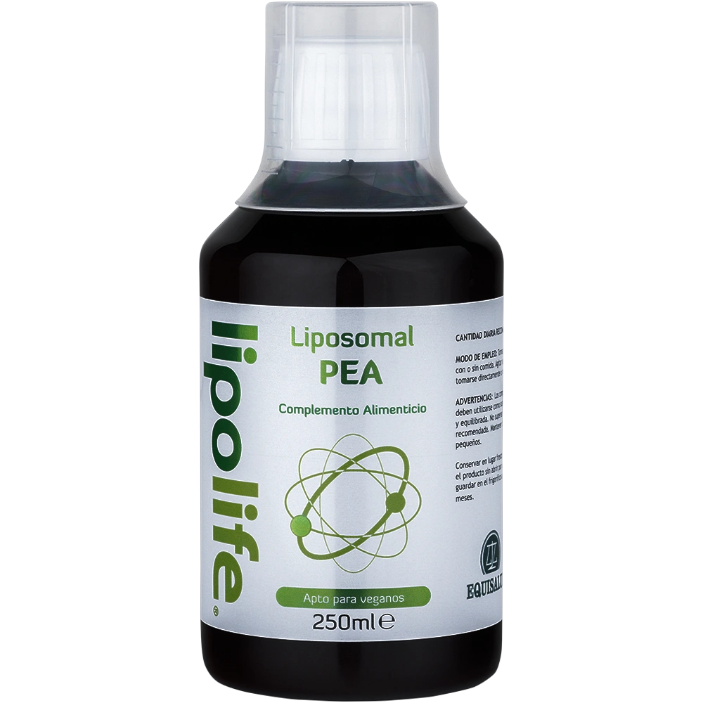 Lipolife Liposomal PEA envase de 250 mililitros de la línea Lipolife, producto de Laboratorios Equisalud