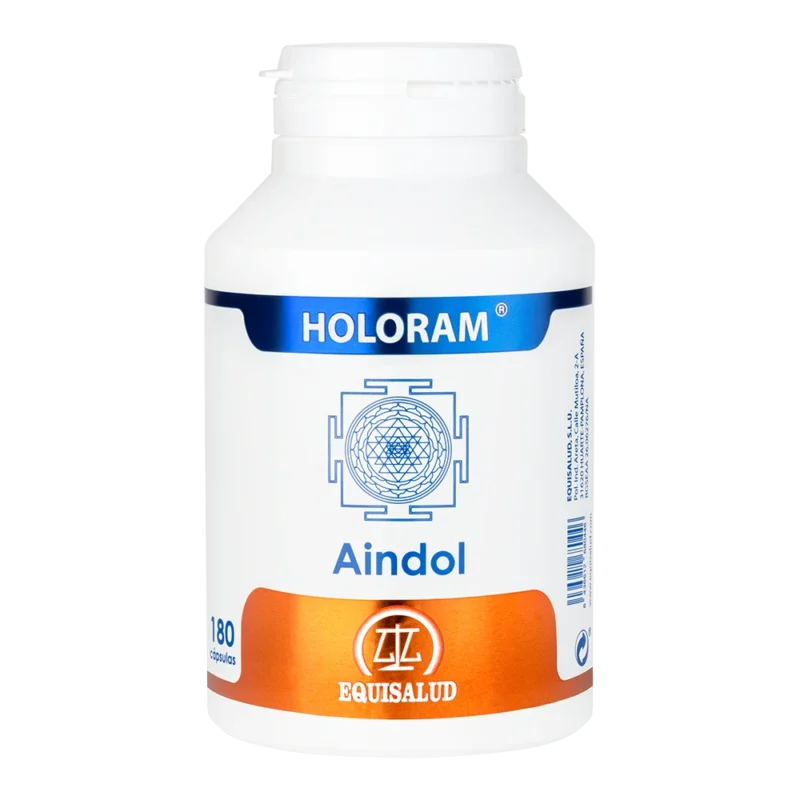 Holoram Aindol bote de 180 cápsulas de producto de la línea Holoram. Producto de Laboratorios Equisalud.