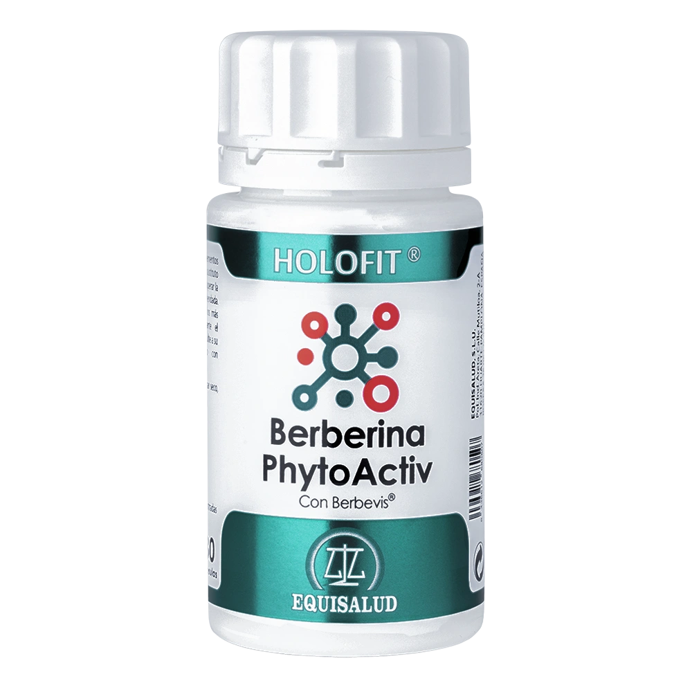 Holofit Berberina PhytoActiv bote de 50 cápsulas de producto de la línea Holofit. Producto de Laboratorios Equisalud.